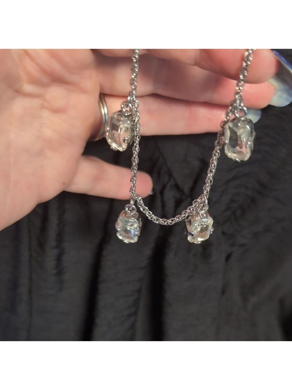 Ann Taylor Crystal Drop Necklace - Picture 6 of 9